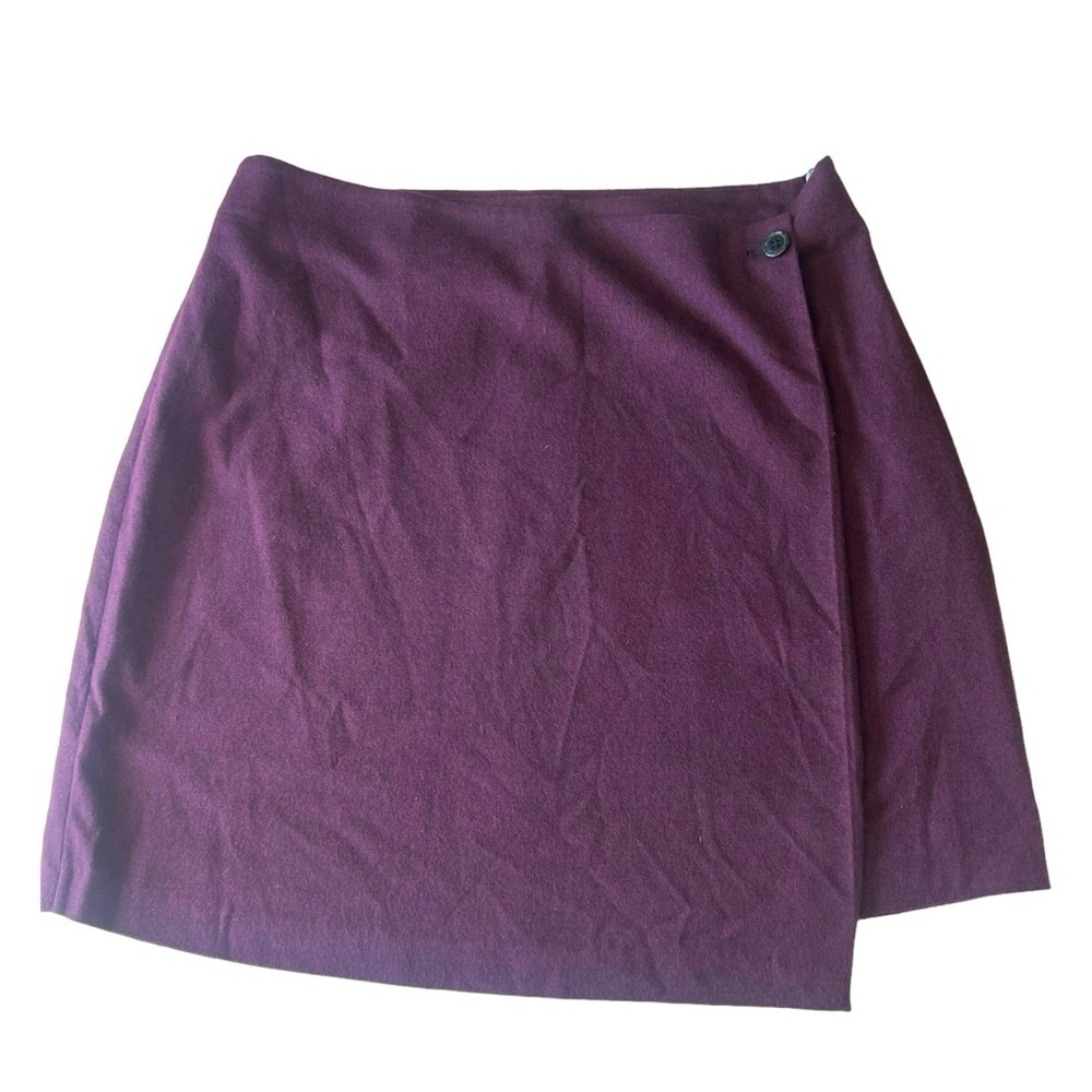 Banana Republic Burgundy Wrap Asymmetric Skirt Above Knee Fall Office Size 6 - Picture 4 of 11